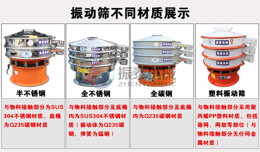 五香粉振動篩不同材質展示